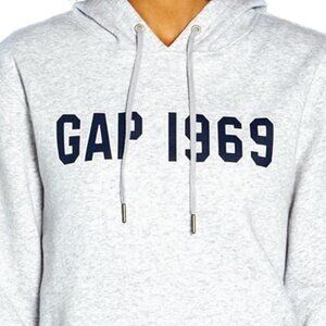 GAP 1969 GRAY LIGHTWEIGHT FLEECE HOODIE - XL